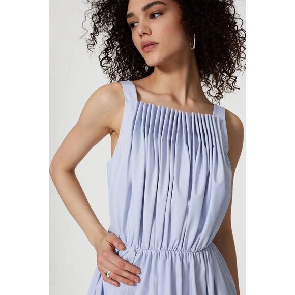 Jason Wu Blue Midi Dress Size 14 Sleeveless Gathered Waist A-Line - Picture 2 of 16